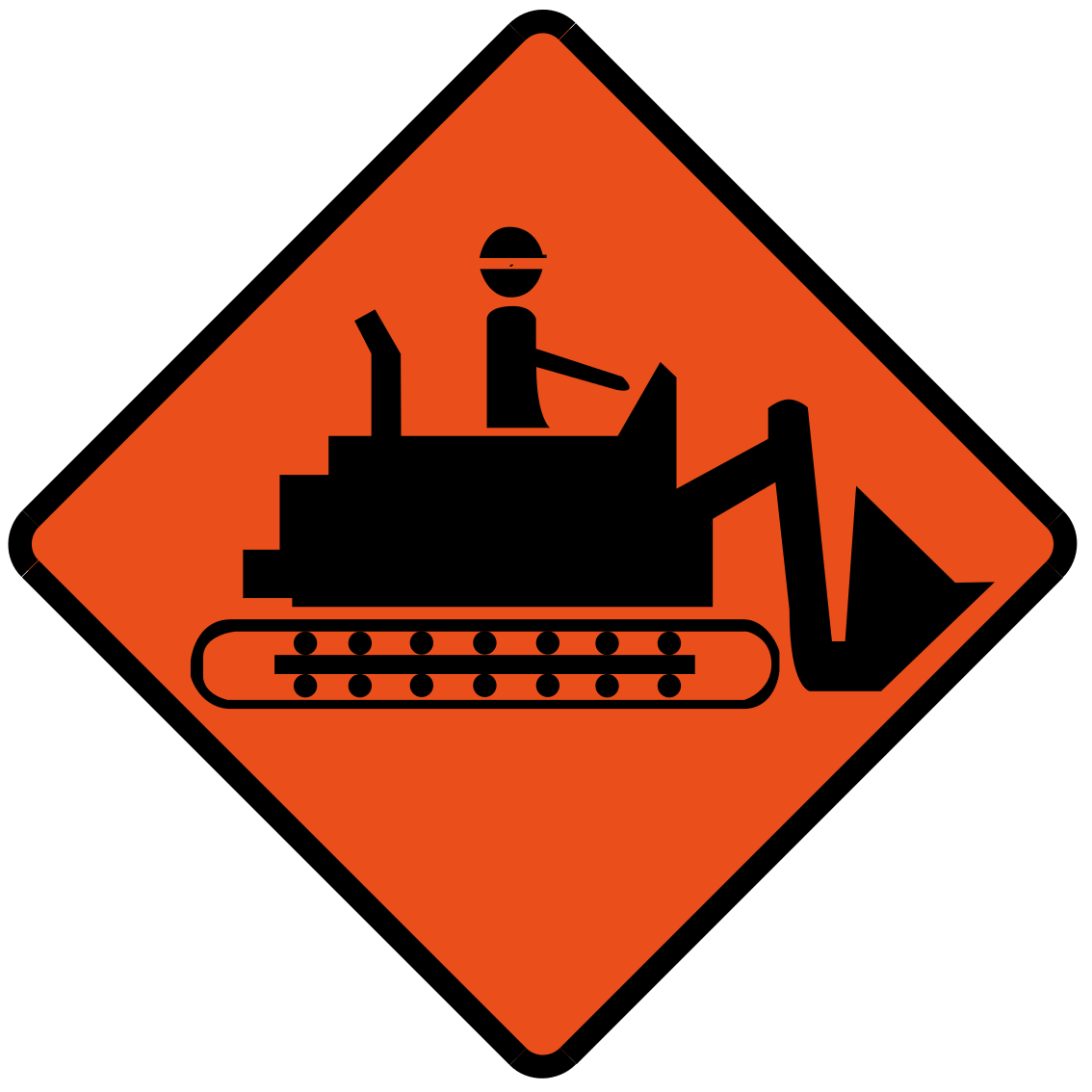 Heavy vehicles turning ahead 